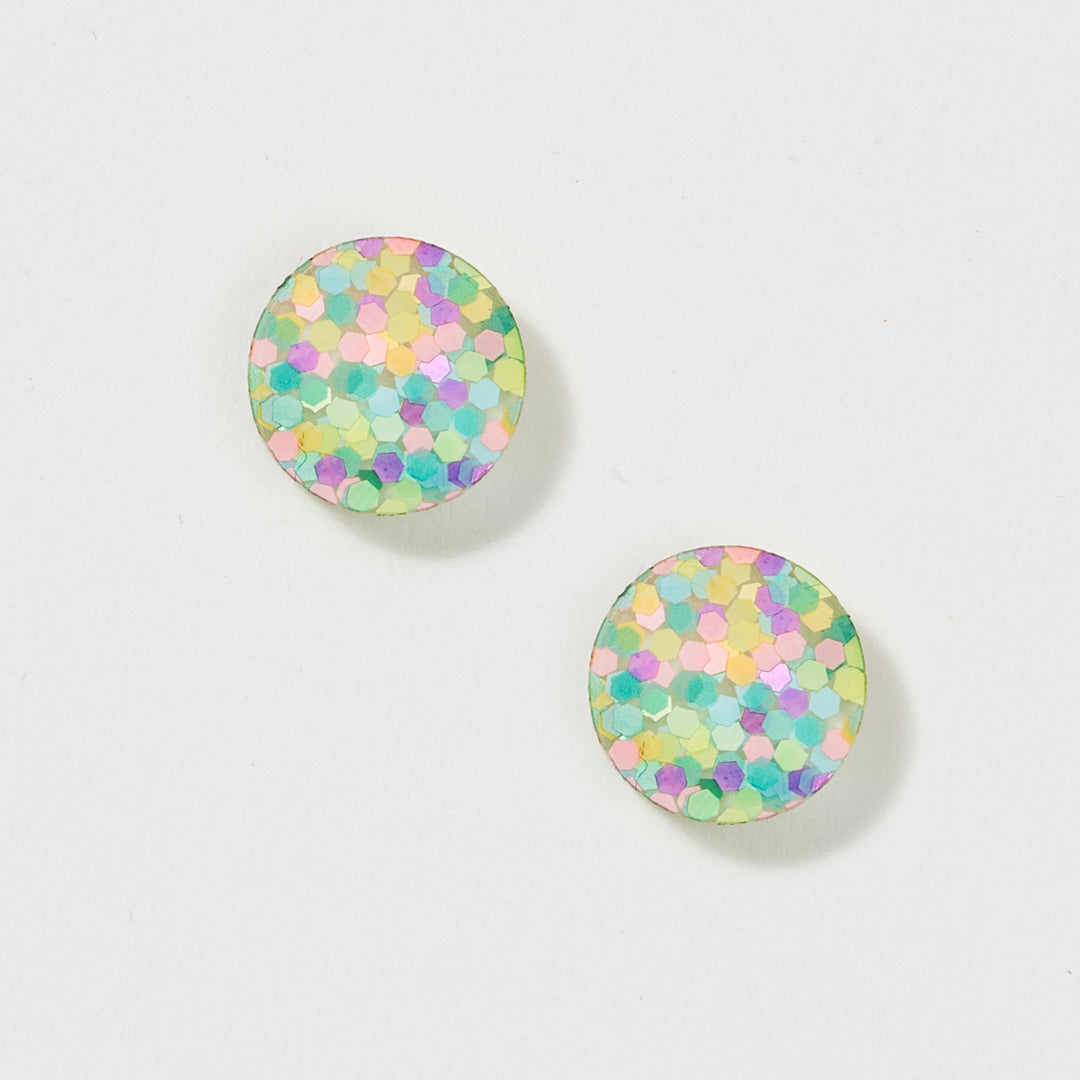 Mini Circle Stud Earrings - Pastel