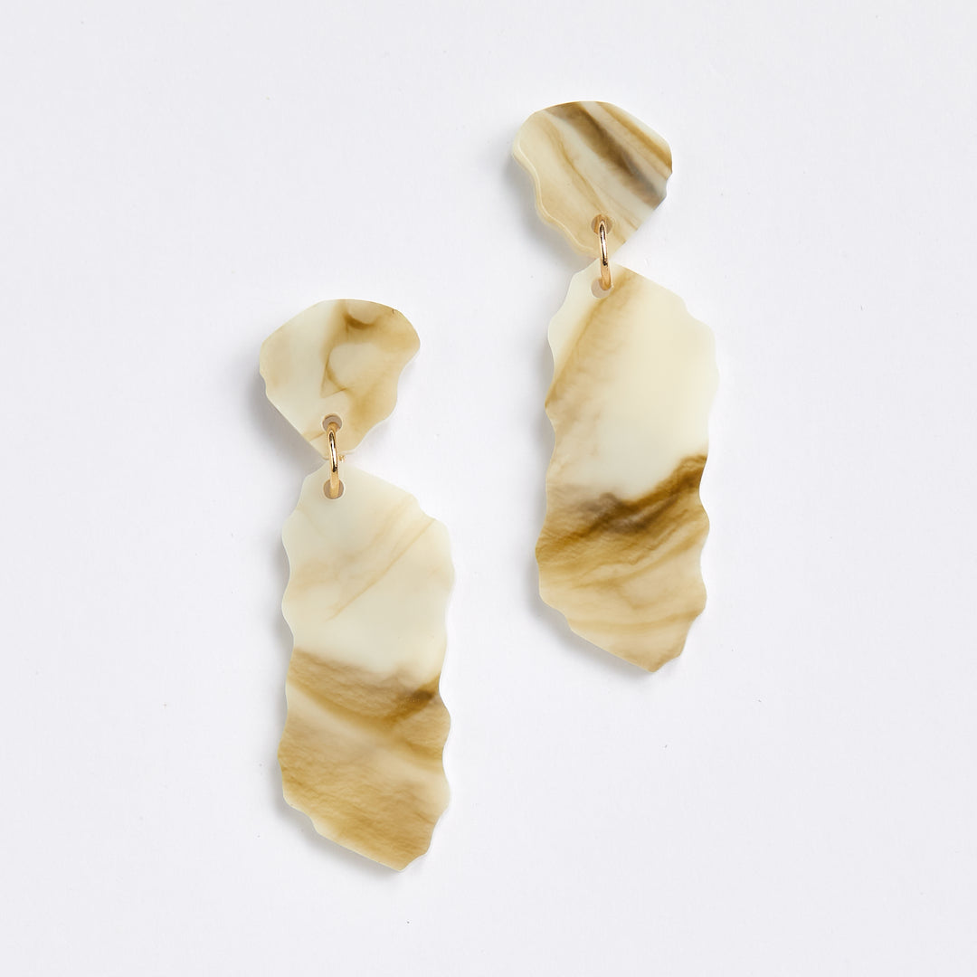 Shard Earrings - Marble