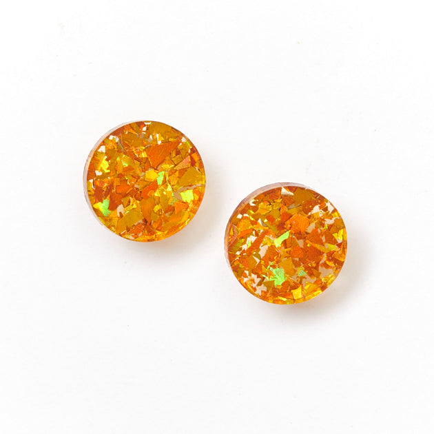Picture Of Circle Stud Earrings - Amber