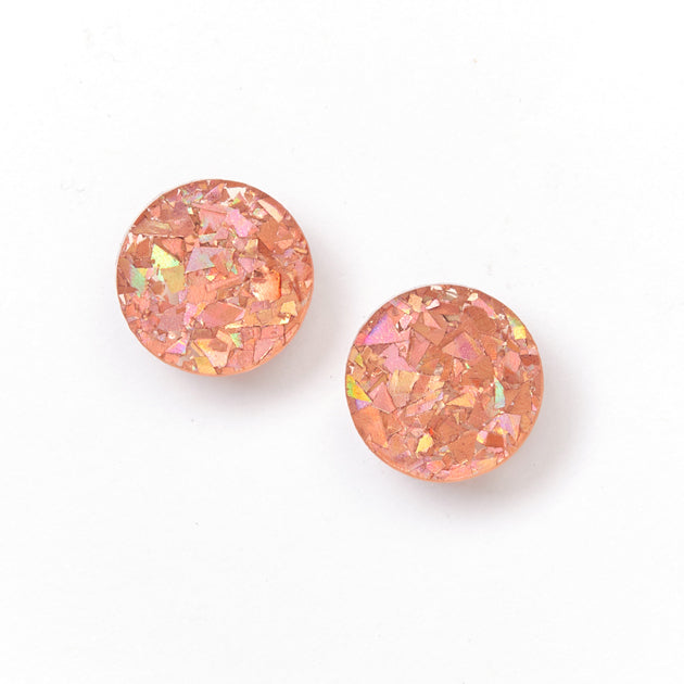 Photo Of Circle Stud Earrings - Pink