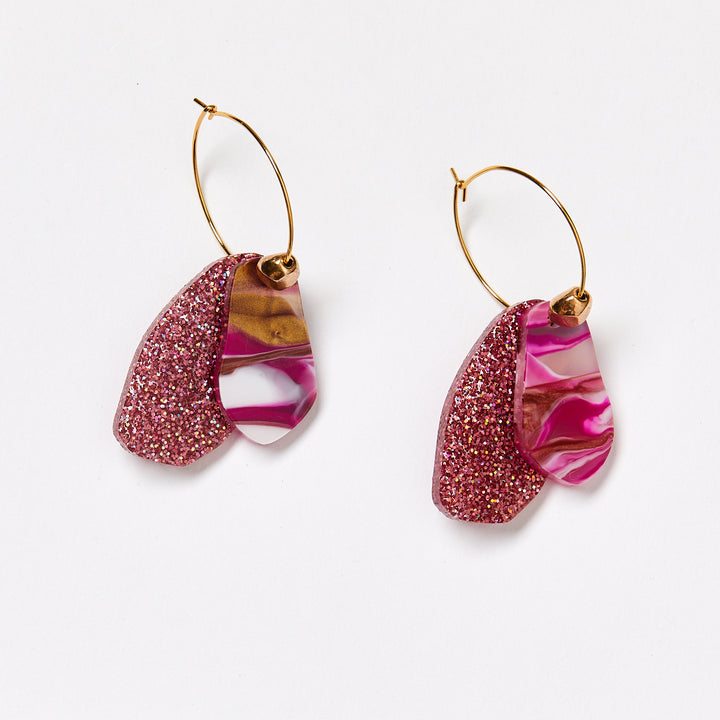 Pebble Earrings - Red Velvet