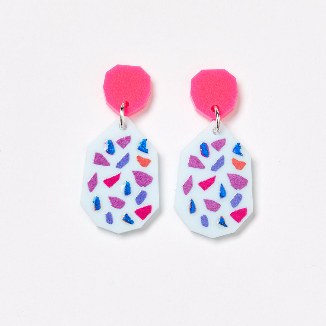 Terrazzo Earrings - Pink / Blue