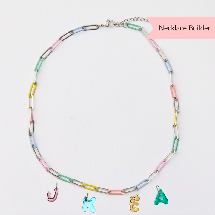 Paperclip Necklace Builder Multi - SILVER