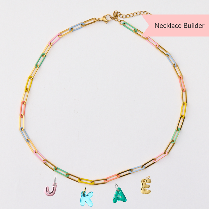 Paperclip Necklace Builder Multi - GOLD