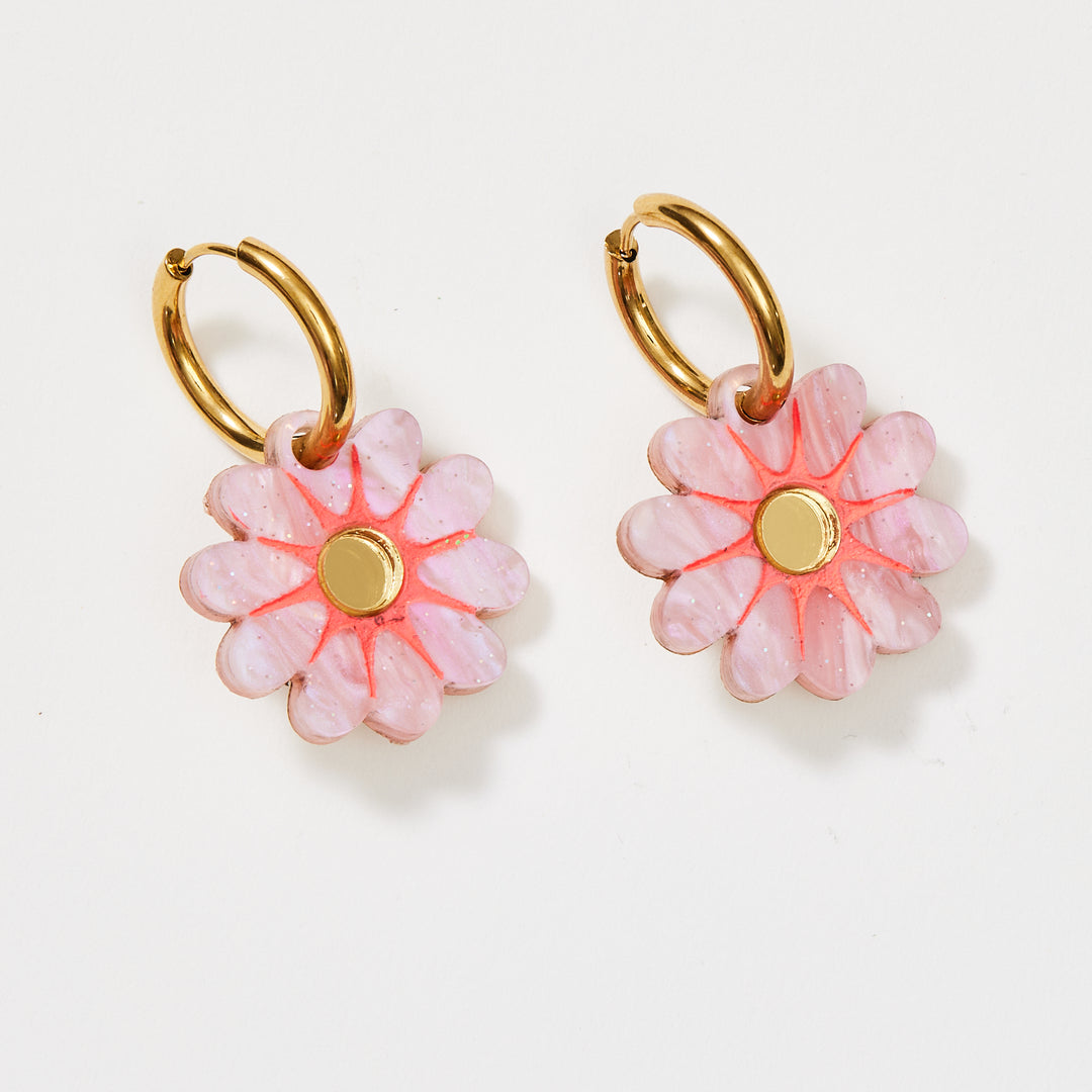 Hattie Earrings - Pink / Gold