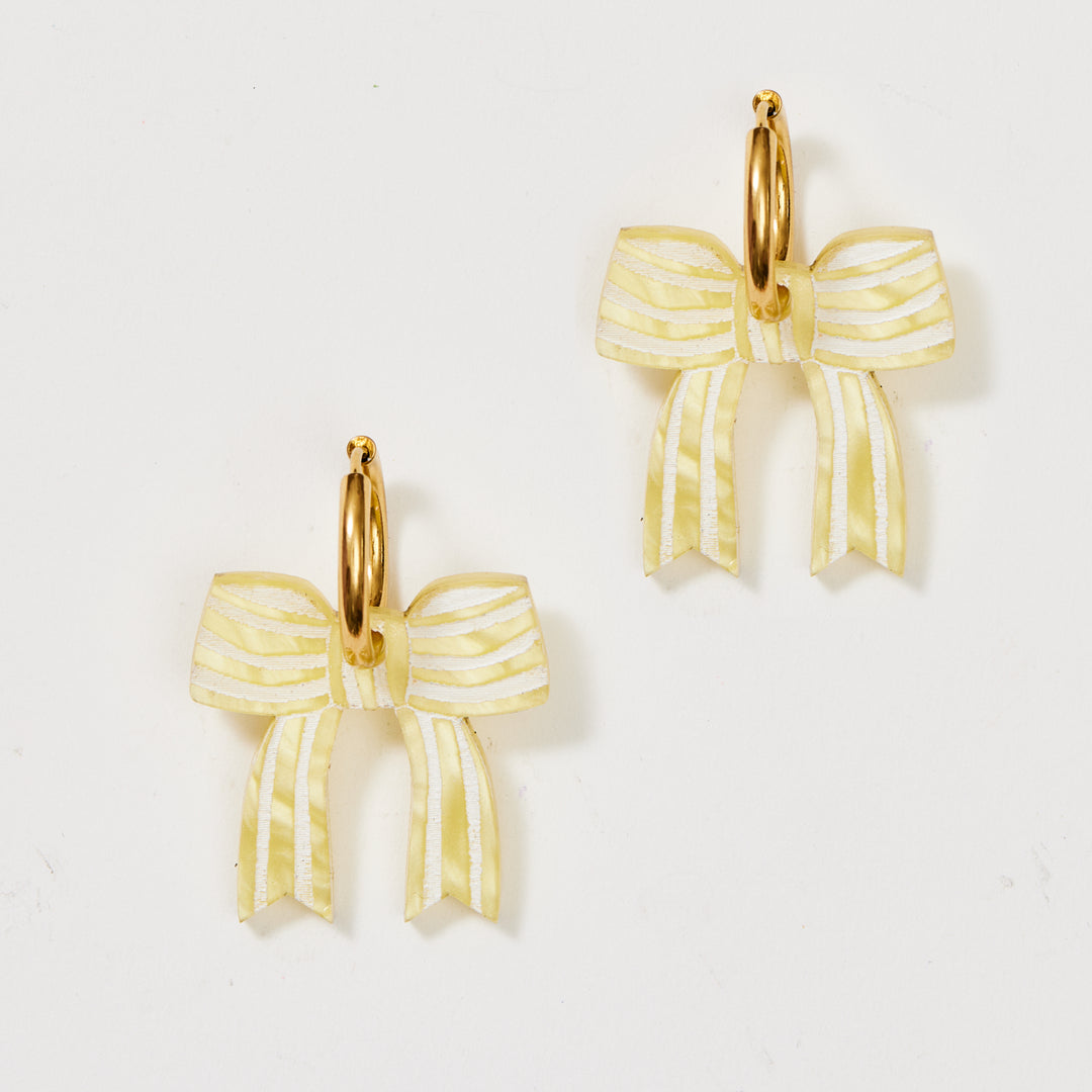 Bow Earrings - Butter Yellow