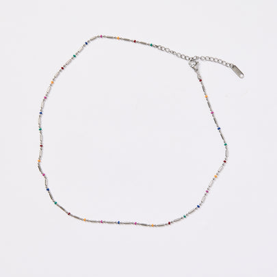 Rainbow Silver Necklace - Short 40cm