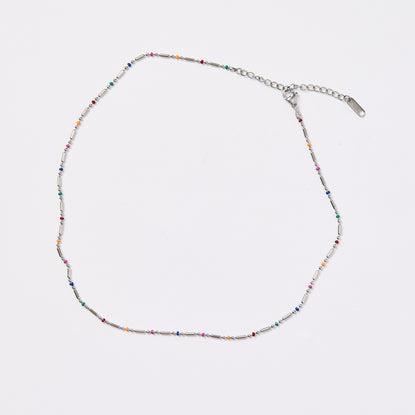Rainbow Silver Necklace - Short 40cm