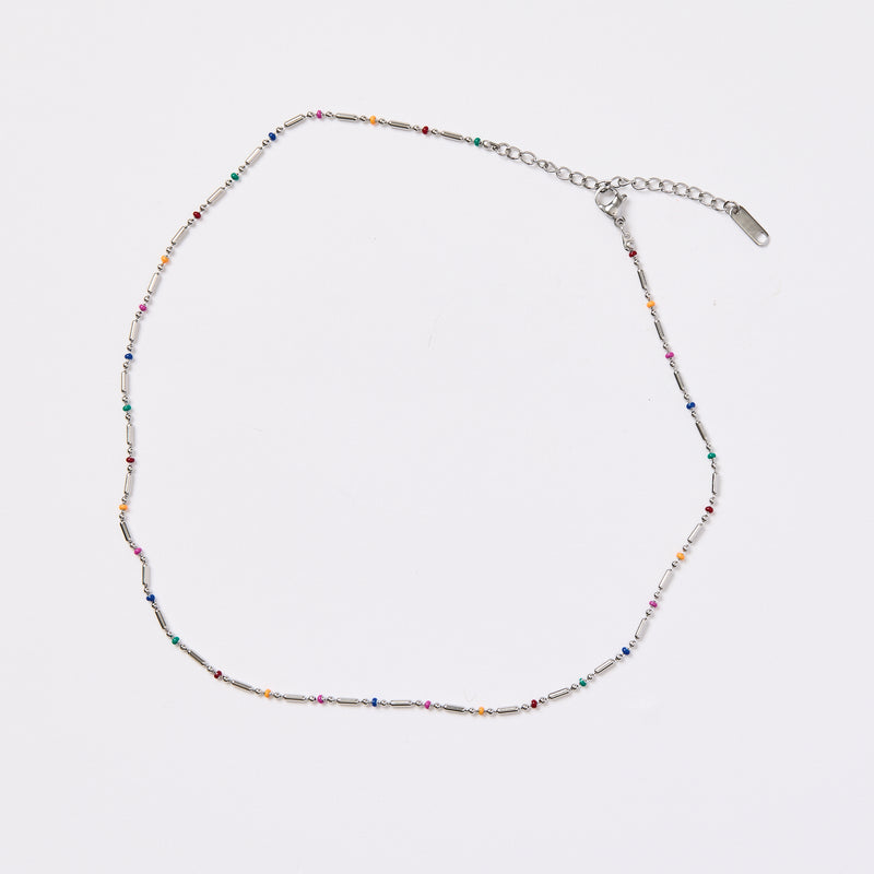 Rainbow Silver Necklace - Short 40cm