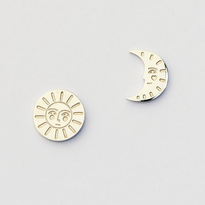 Sun & Moon Studs - Silver