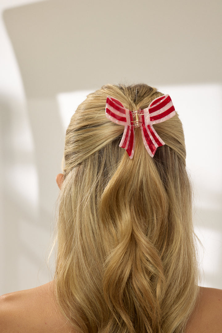 Bow Hair Clip - Red