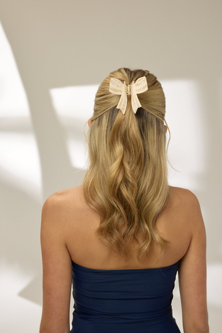 Bow Hair Clip - Cream