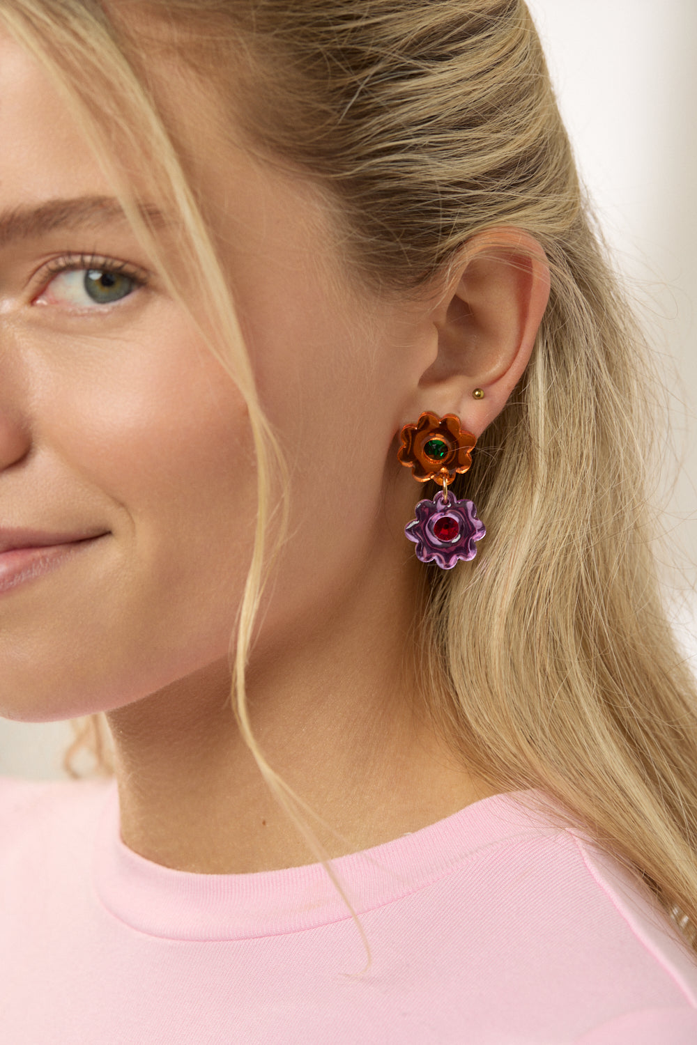 Jelly Flower Earrings - Rainbow