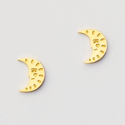 Moon Studs - Gold