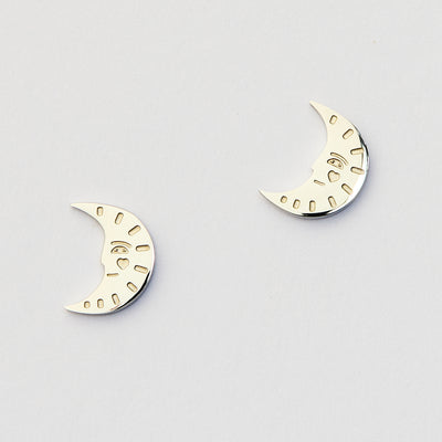 Moon Studs - Silver