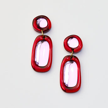 Jelly Drop Earrings - Burgundy / Violet