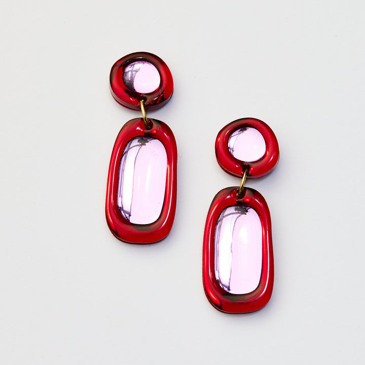 Jelly Drop Earrings - Burgundy / Violet