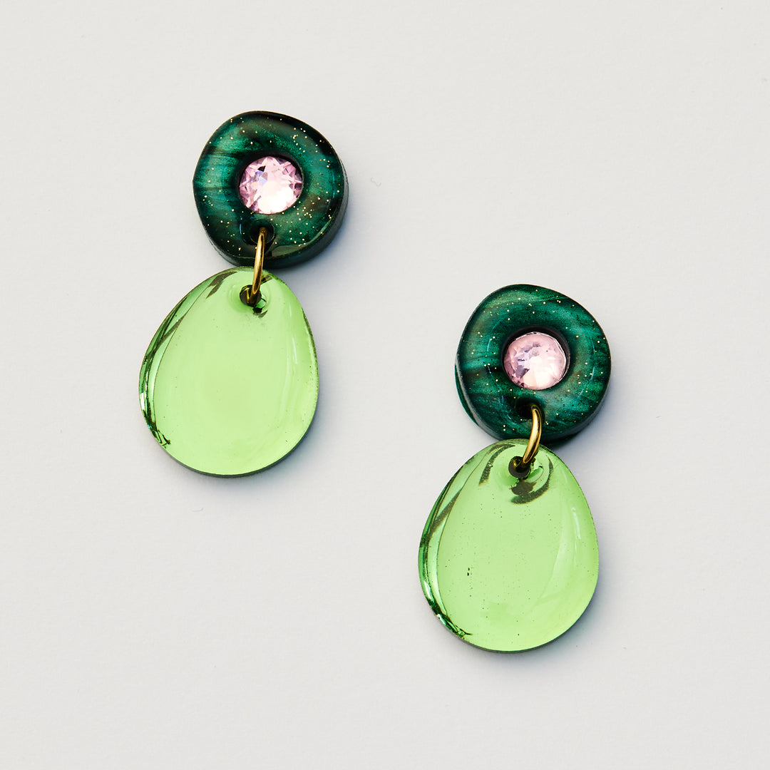 Jam Gem Earrings - Green