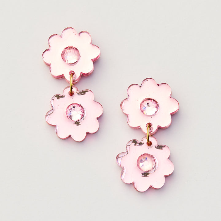 Jelly Flower Earrings - Pink