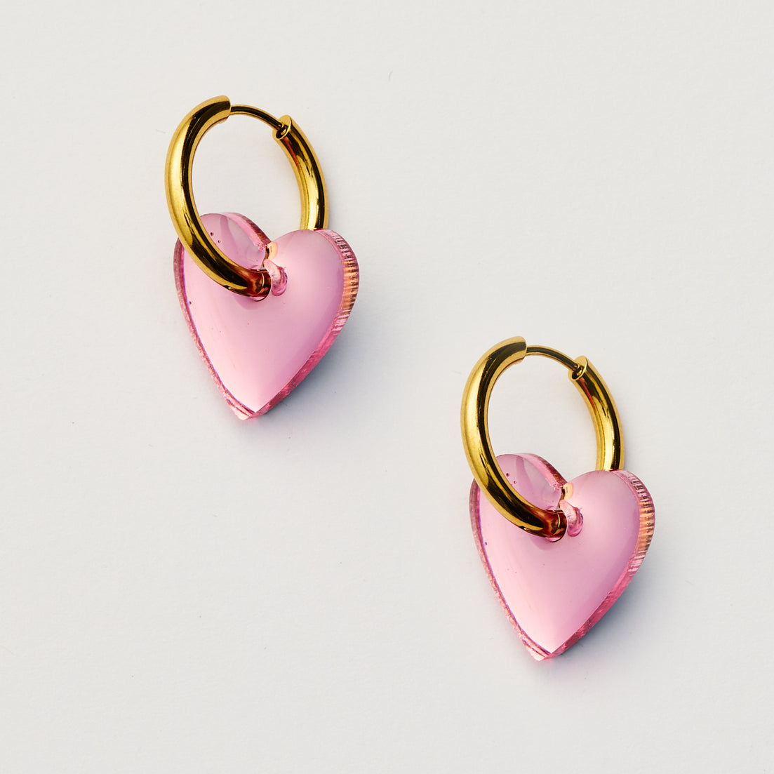 Marty Heart Earrings - Pink