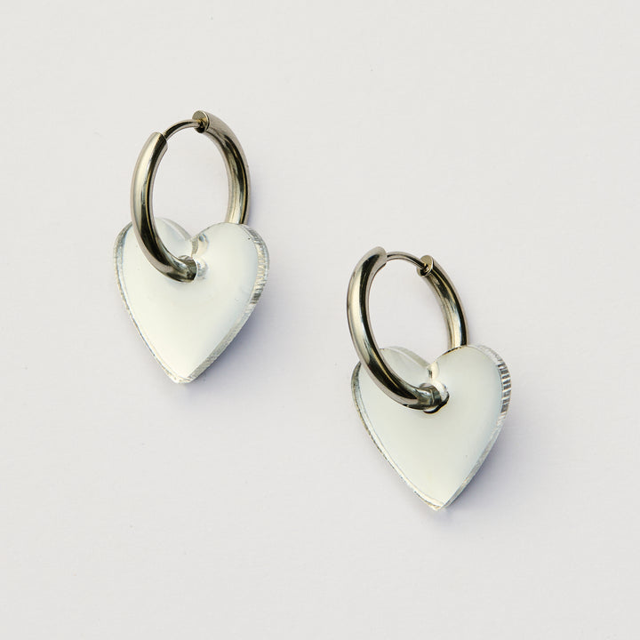 Marty Heart Earrings - Silver