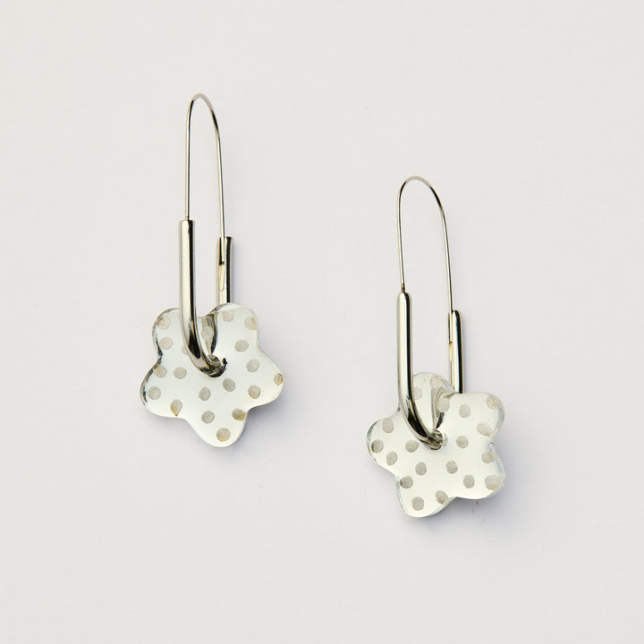 Dotty Flower Earrings - Silver