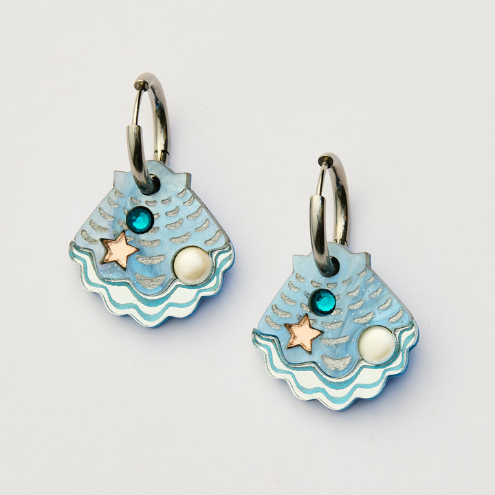 Calico Earrings - Blue
