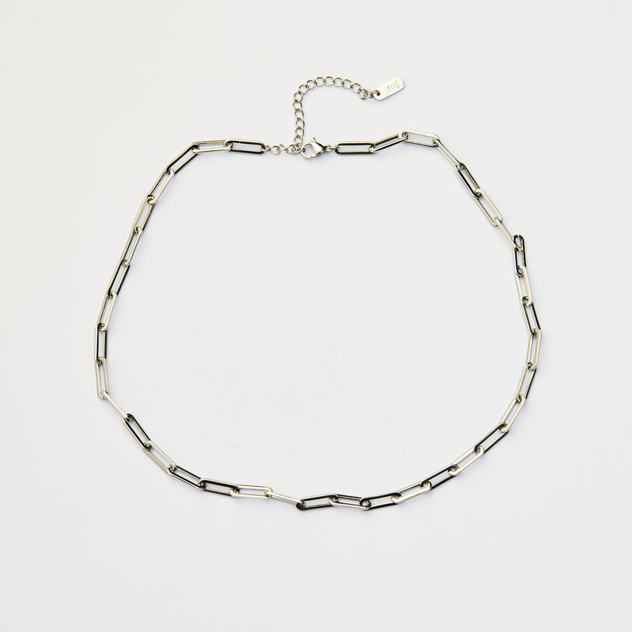 Paperclip Chain Necklace - Silver