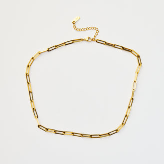 Paperclip Chain Necklace - Gold