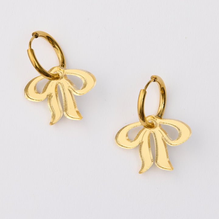 Floppy Bow Earrings - gold