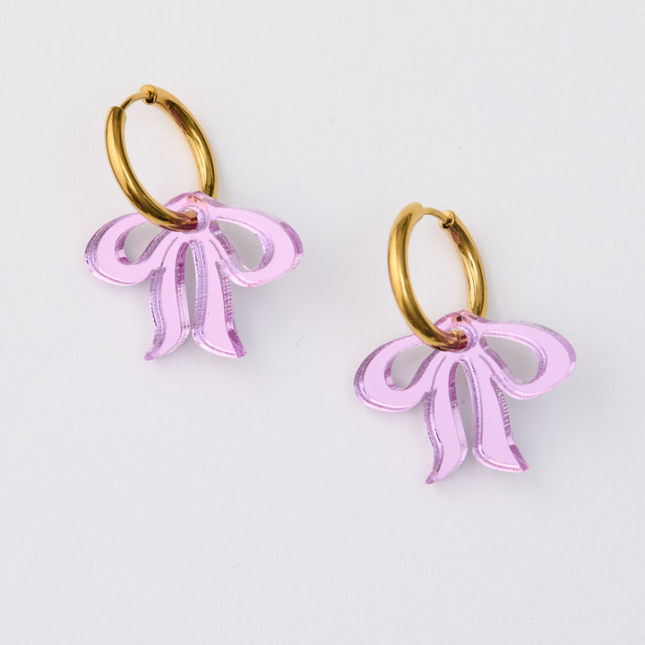Floppy Bow Earrings - violet