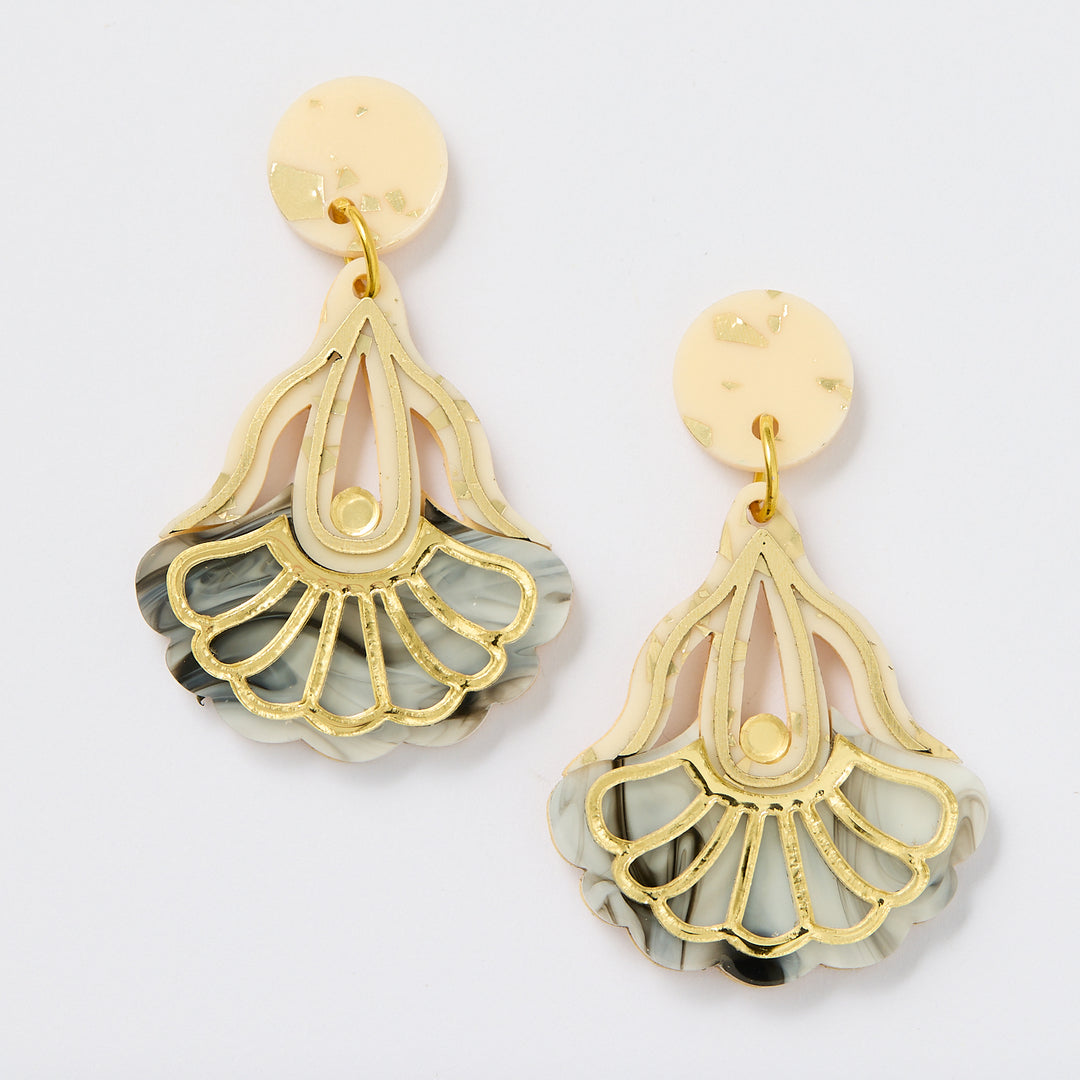 Matilda Drop Earrings - Gold/Black