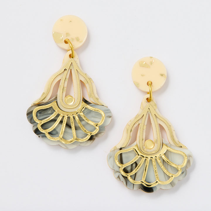 Matilda Drop Earrings - Gold/Black