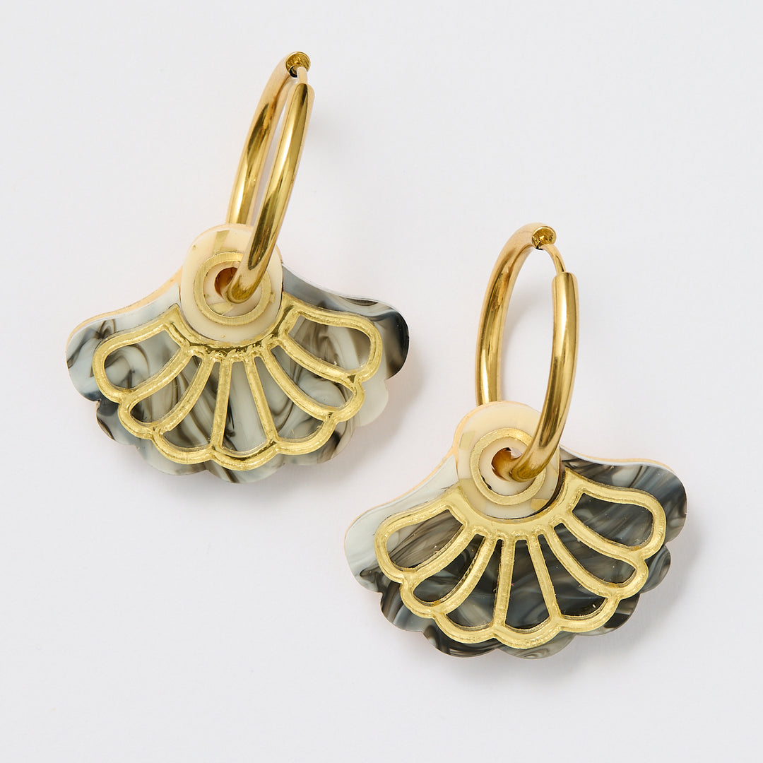 Matilda Huggies Earrings - Gold/Black