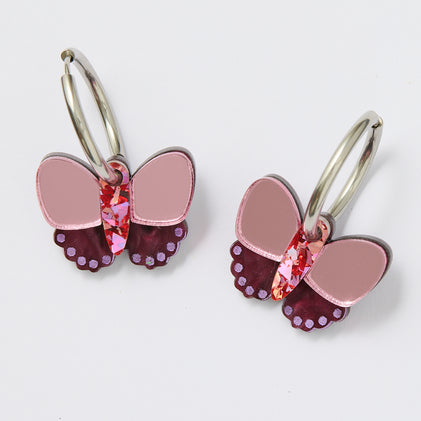 Butterfly Earrings - Red/Plum