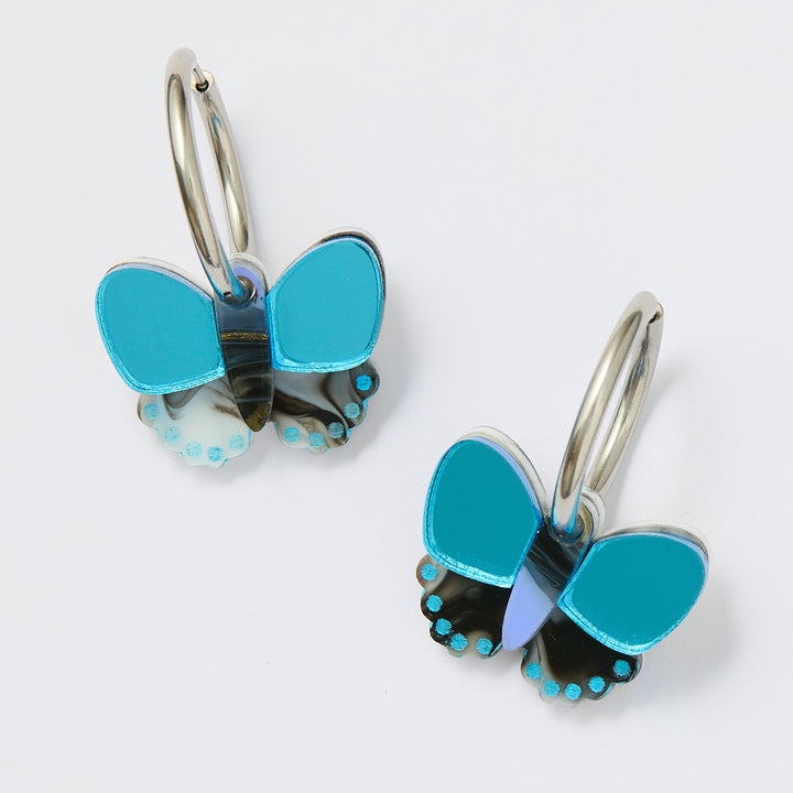 Butterfly Earrings - Blue/Black