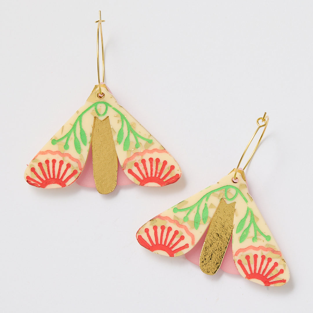 Moth Wattle Earrings - Champagne/Gold