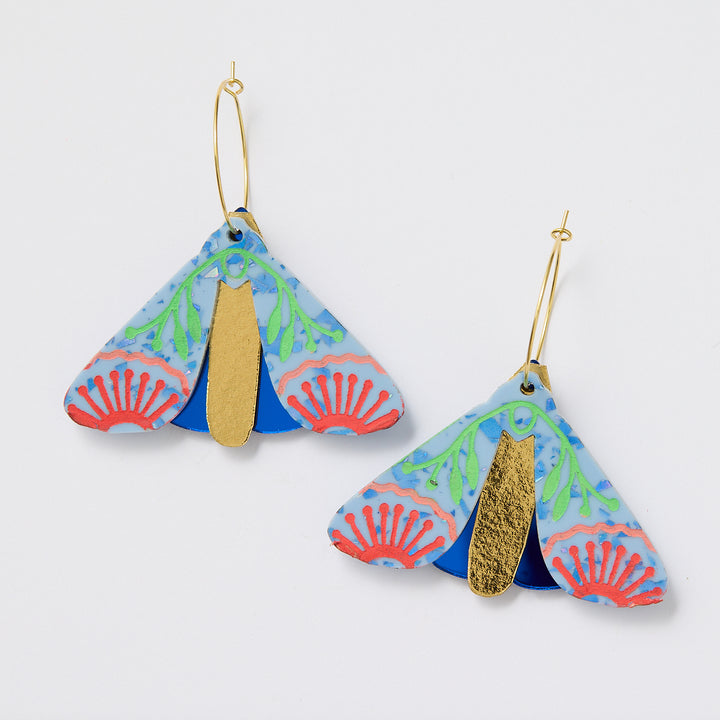 Moth Wattle Earrings - Periwinkle/Cobalt