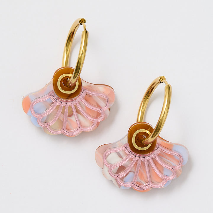 Matilda Huggies Earrings - Brown/Pink