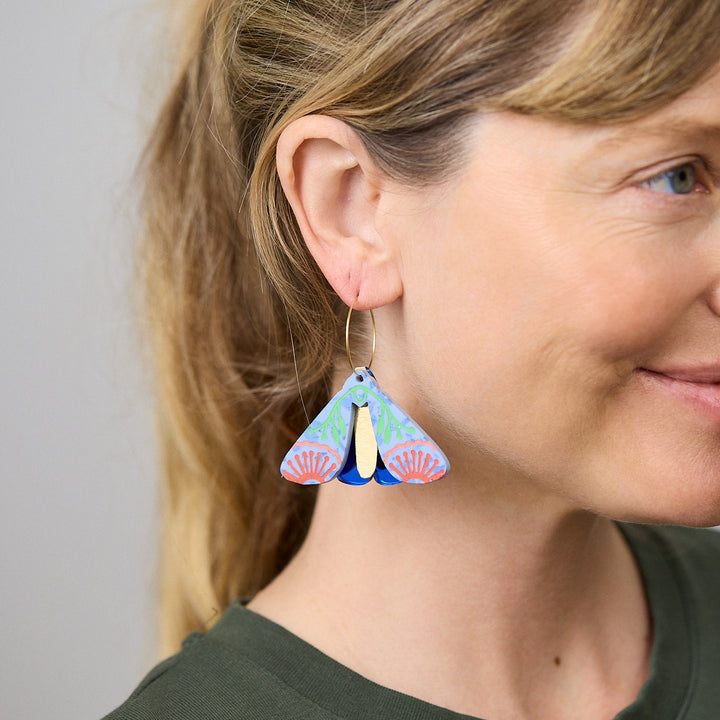 Moth Wattle Earrings - Periwinkle/Cobalt