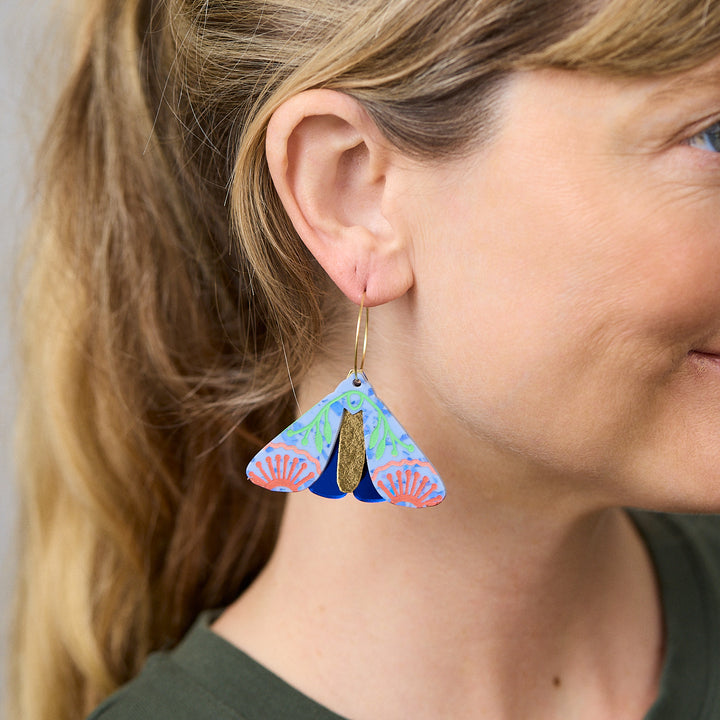 Moth Wattle Earrings - Periwinkle/Cobalt