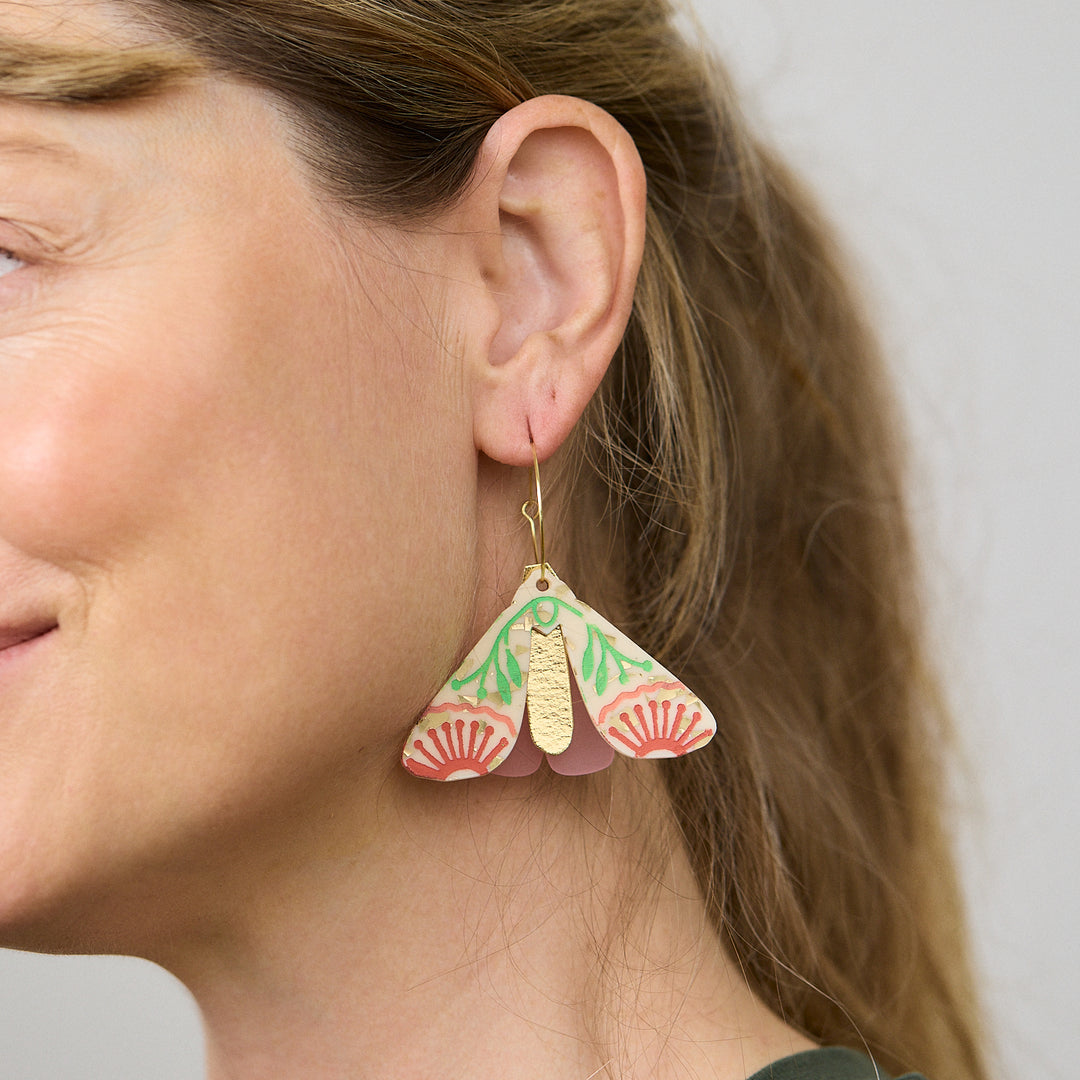 Moth Wattle Earrings - Champagne/Gold