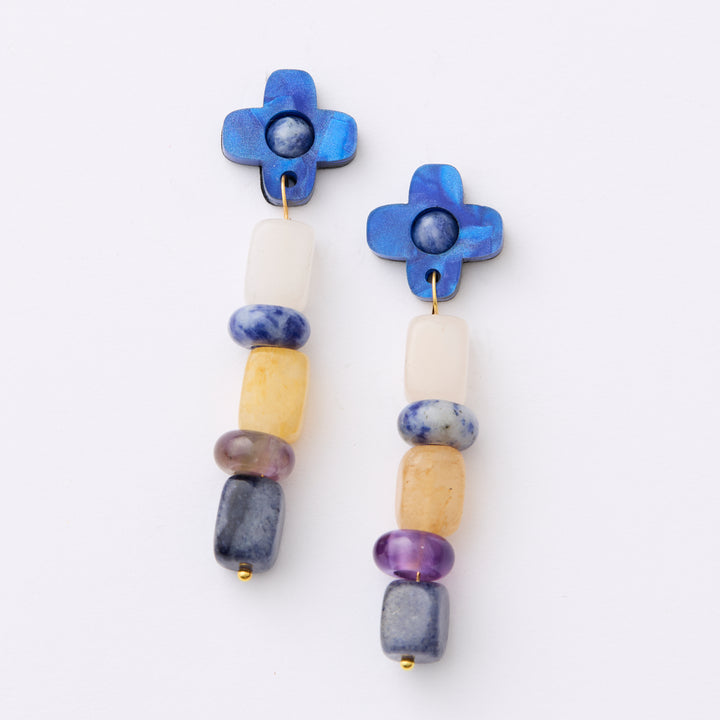 Madeline Beaded Earrings - Cobalt