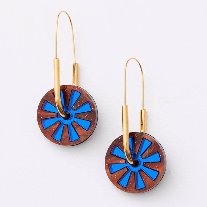 Calypso Earrings - brown/cobalt