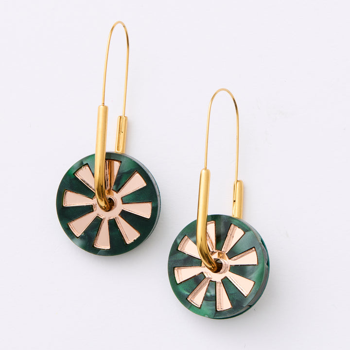 Calypso Earrings - Green/rose