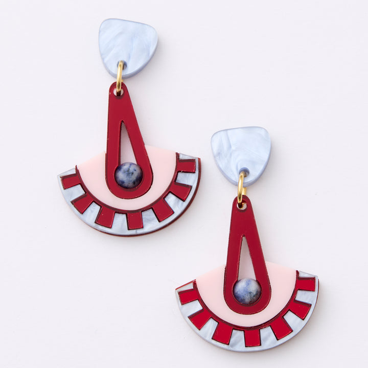Electra Earrings - Blue/Plum