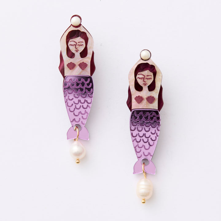 Mermaid Earrings - Violet