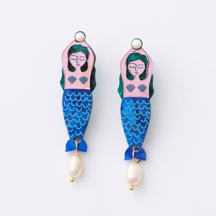 Mermaid Earrings - Blue