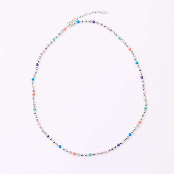 Ball Chain Necklace LONG- Silver - 55cm