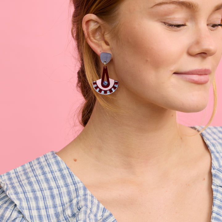 Electra Earrings - Blue/Plum